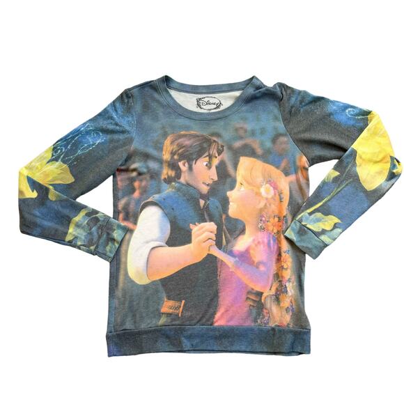 Disney TANGLED Rapunzel Dancing Crewneck  Sweatshirt Pullover Top Small - Picture 1 of 7